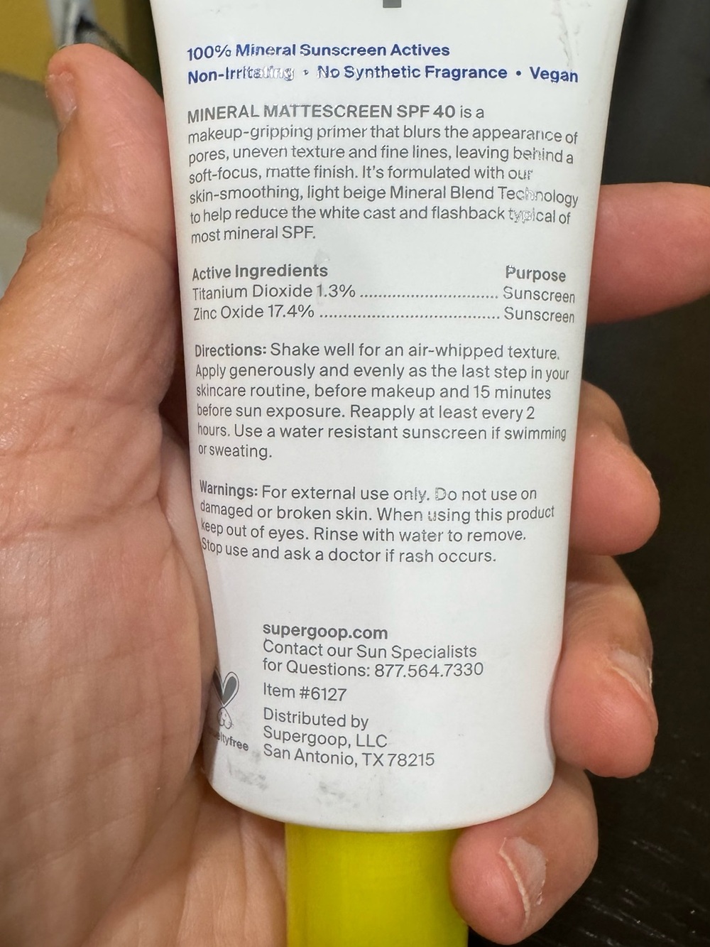 Supergoop! Mineral Matte Screen SPF 40 | 1.5 Fl oz. No box brand new tube.